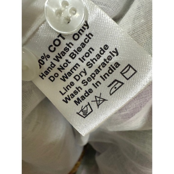 Clara The Label Blouse Size Medium NWT Green Floral Boho Cotton Blend Top - Picture 8 of 8